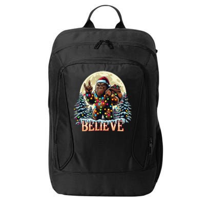 Santa Bigfoot Christmas Lights Funny Sasquatch Believe Xmas City Backpack