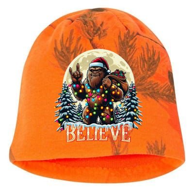 Santa Bigfoot Christmas Lights Funny Sasquatch Believe Xmas Kati - Camo Knit Beanie