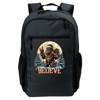 Santa Bigfoot Christmas Lights Funny Sasquatch Believe Xmas Daily Commute Backpack