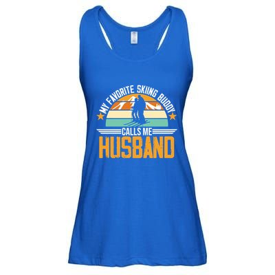 Skiing Buddy Calls Me Husband Ski Snow Skier Sports Graphic Cute Gift Ladies Essential Flowy Tank