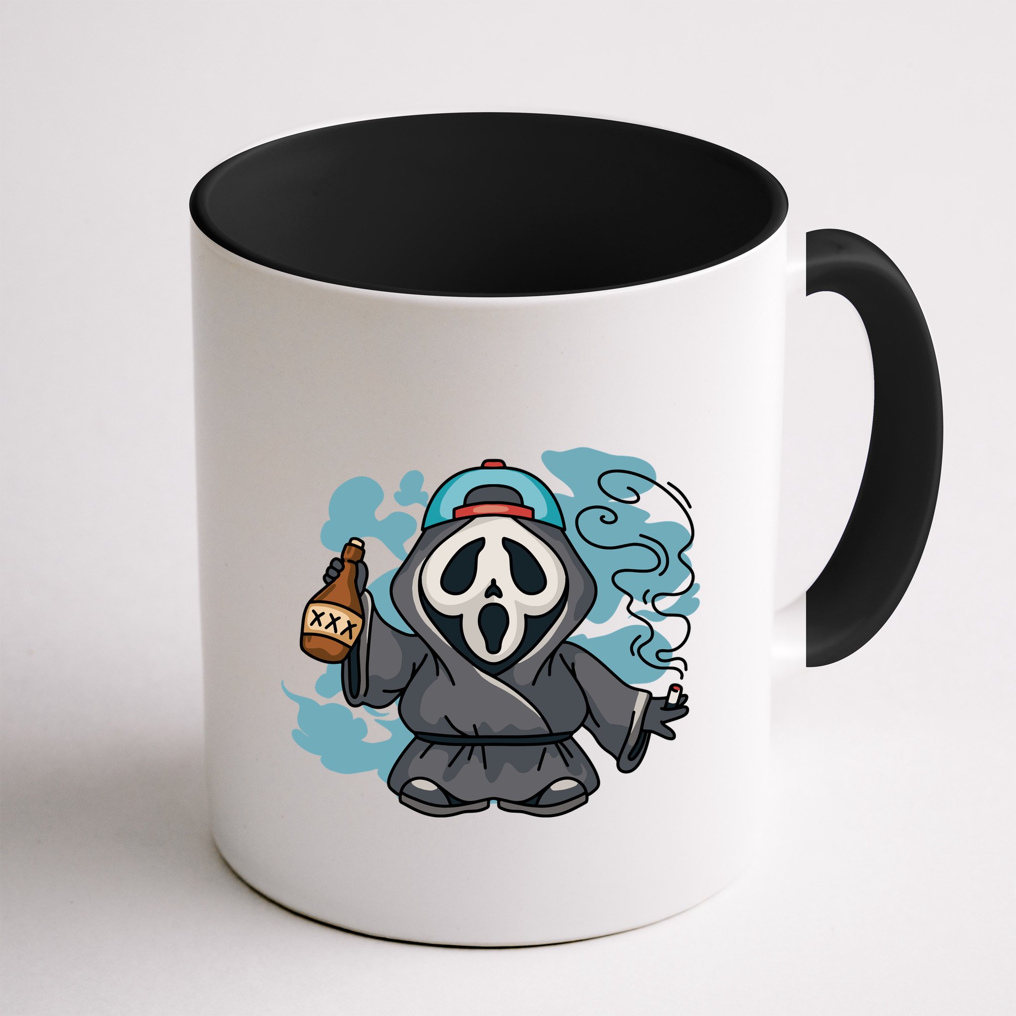 Skeleton Beer Cigar Funny Halloween Mug
