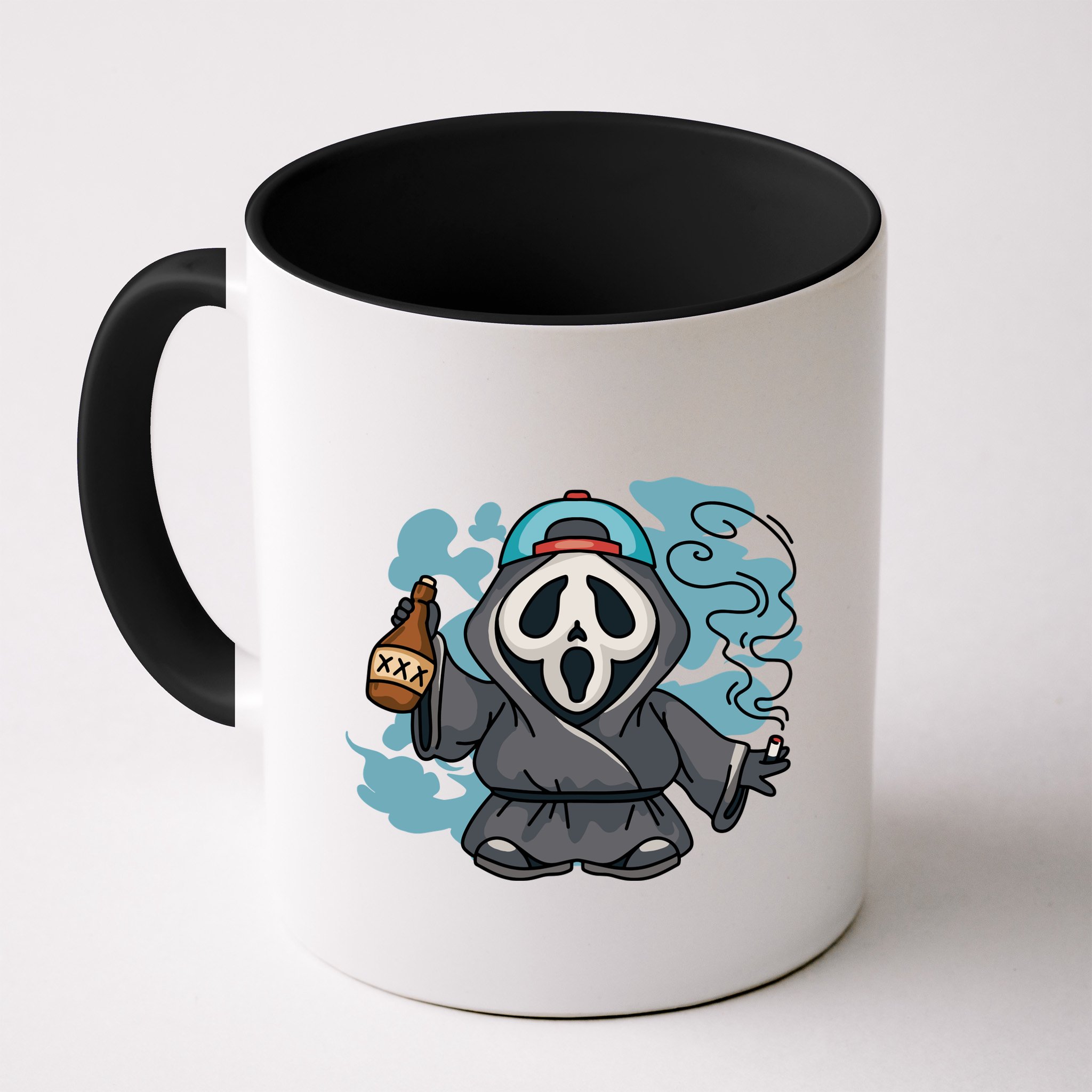 Skeleton Beer Cigar Funny Halloween Mug