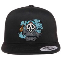 Skeleton Beer Cigar Funny Halloween Flatbill Hat