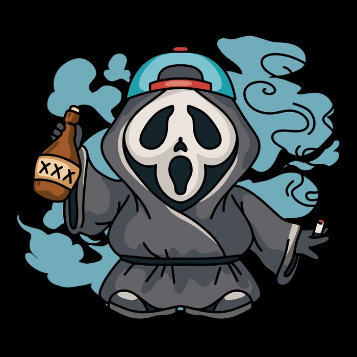 Skeleton Beer Cigar Funny Halloween Flatbill Hat