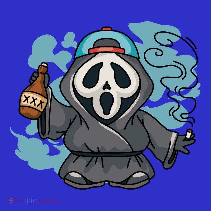 Skeleton Beer Cigar Funny Halloween Tall T-Shirt
