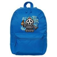 Skeleton Beer Cigar Funny Halloween 16 in Basic Backpack