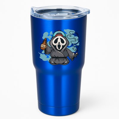 Skeleton Beer Cigar Funny Halloween Tumbler