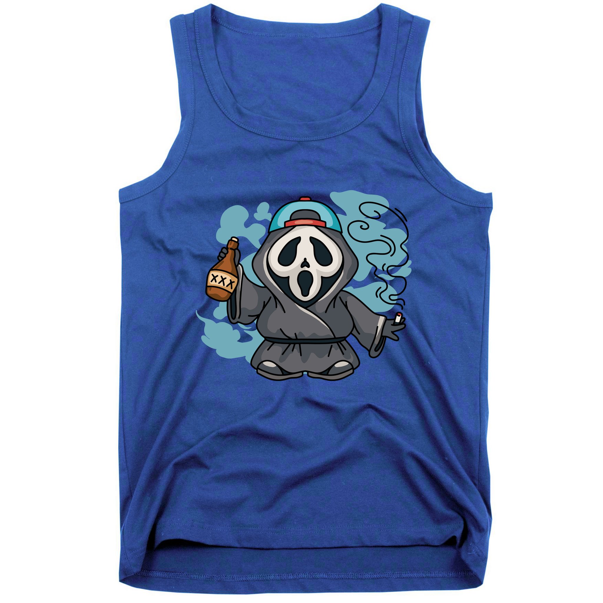 Skeleton Beer Cigar Funny Halloween Tank Top