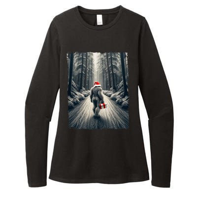 Santa Bigfoot Christmas Sasquatch Believe Womens CVC Long Sleeve Shirt