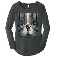 Santa Bigfoot Christmas Sasquatch Believe Women's Perfect Tri Tunic Long Sleeve Shirt