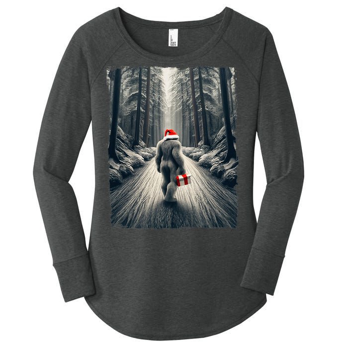 Santa Bigfoot Christmas Sasquatch Believe Women's Perfect Tri Tunic Long Sleeve Shirt