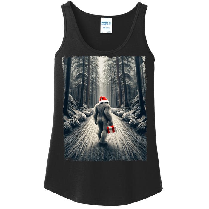 Santa Bigfoot Christmas Sasquatch Believe Ladies Essential Tank