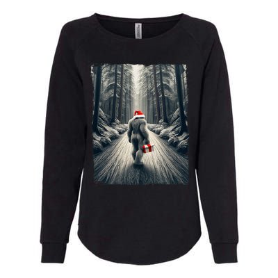 Santa Bigfoot Christmas Sasquatch Believe Womens California Wash Sweatshirt