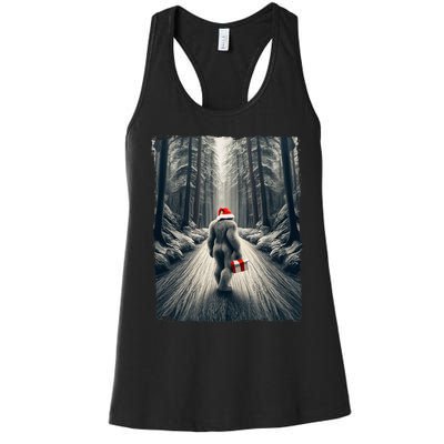 Santa Bigfoot Christmas Sasquatch Believe Women's Racerback Tank