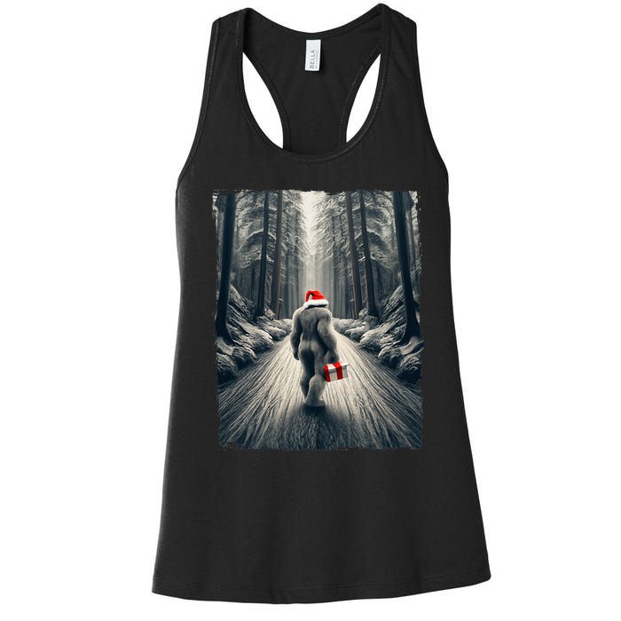 Santa Bigfoot Christmas Sasquatch Believe Women's Racerback Tank