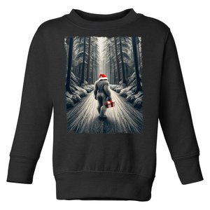 Santa Bigfoot Christmas Sasquatch Believe Toddler Sweatshirt