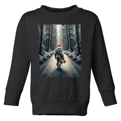 Santa Bigfoot Christmas Sasquatch Believe Toddler Sweatshirt