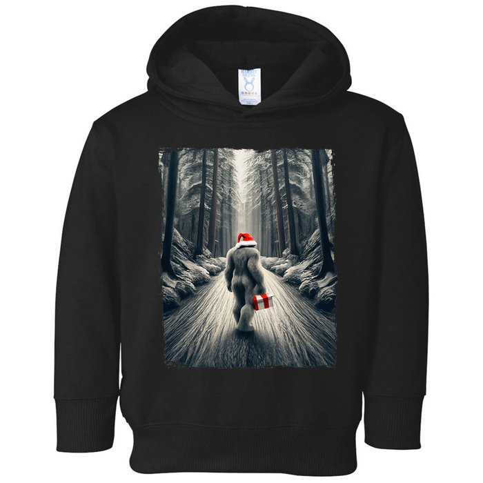 Santa Bigfoot Christmas Sasquatch Believe Toddler Hoodie