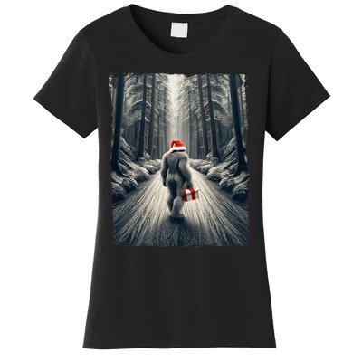 Santa Bigfoot Christmas Sasquatch Believe Women's T-Shirt