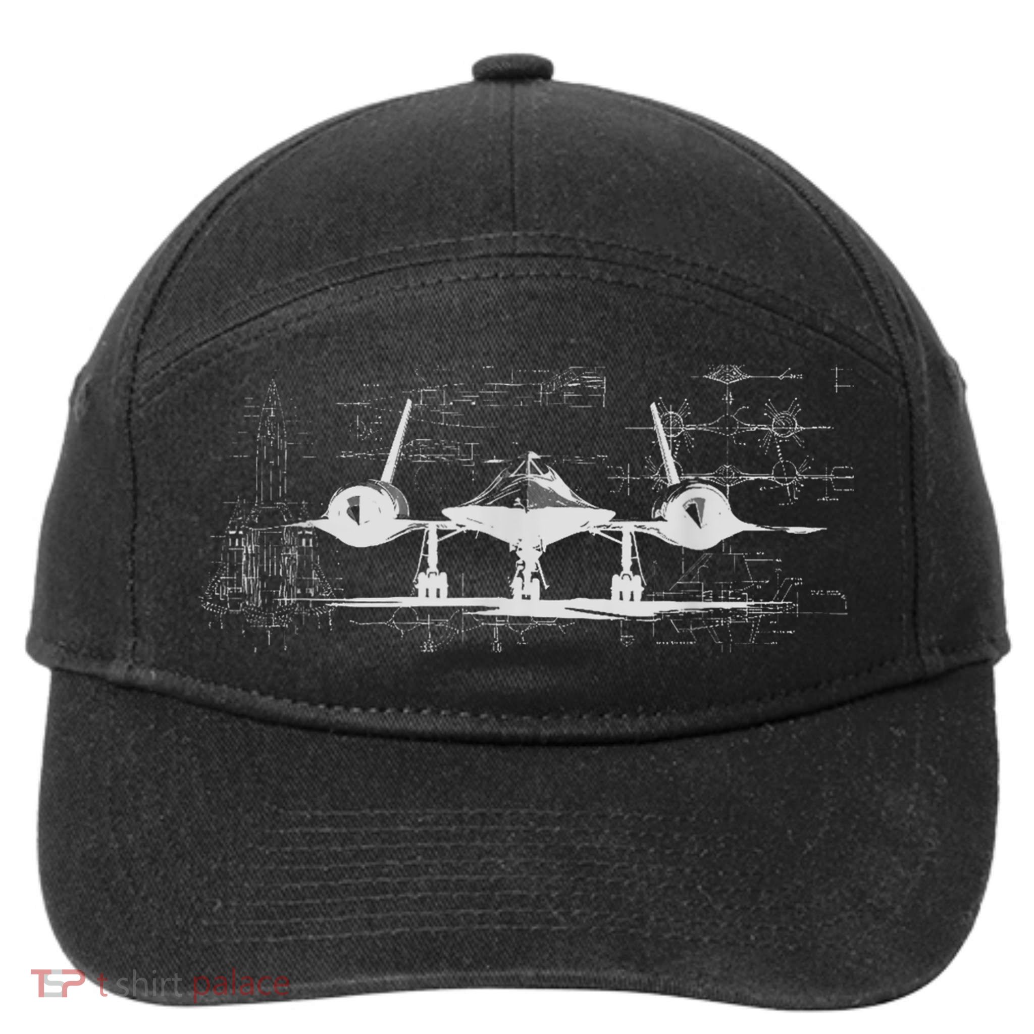 SR71 Blackbird Cold War Recon Plane 7-Panel Snapback Hat