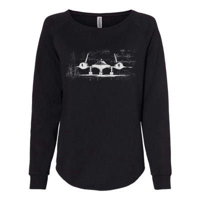 SR71 Blackbird Cold War Recon Plane Womens California Wash Sweatshirt