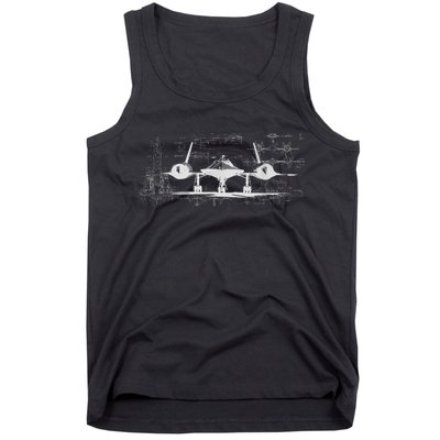 SR71 Blackbird Cold War Recon Plane Tank Top