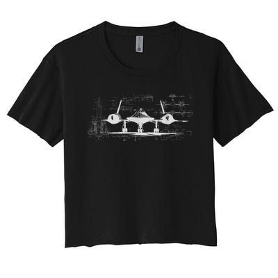 SR71 Blackbird Cold War Recon Plane Women's Crop Top Tee