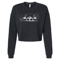 SR71 Blackbird Cold War Recon Plane Cropped Pullover Crew