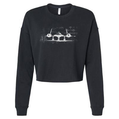 SR71 Blackbird Cold War Recon Plane Cropped Pullover Crew