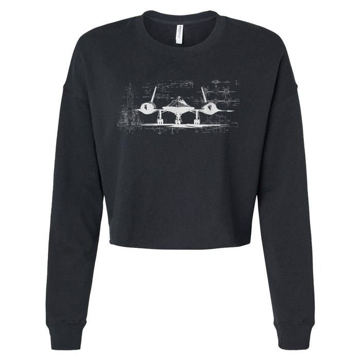 SR71 Blackbird Cold War Recon Plane Cropped Pullover Crew