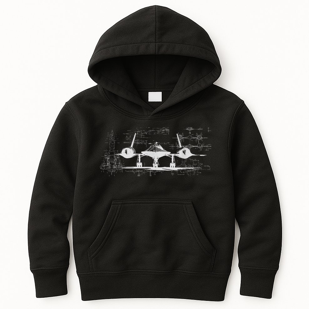 SR71 Blackbird Cold War Recon Plane Kids Hoodie