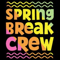 Spring Break Crew Retro Groovy 2025 Flat Bill Trucker Hat