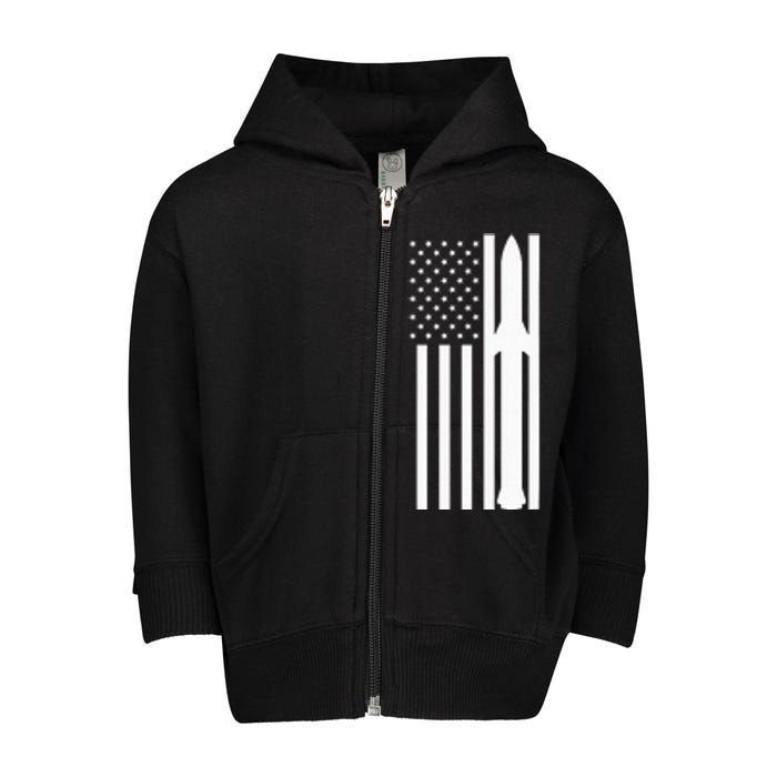 Starship Boca Chica Starbase A American Flag Toddler Zip Fleece Hoodie