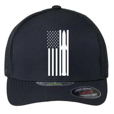 Starship Boca Chica Starbase A American Flag Flexfit Unipanel Trucker Cap