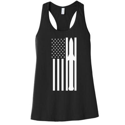 Starship Boca Chica Starbase A American Flag Women's Racerback Tank