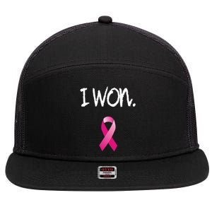 Survivor Breast Cancer Awareness Funny Gift 7 Panel Mesh Trucker Snapback Hat