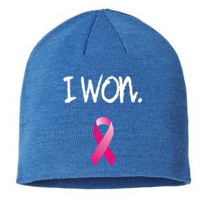 Survivor Breast Cancer Awareness Funny Gift Sustainable Beanie