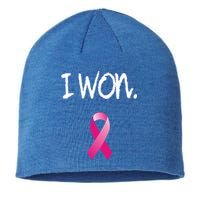 Survivor Breast Cancer Awareness Funny Gift Sustainable Beanie