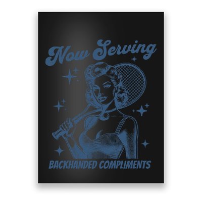 Serving Backhanded Compliments Retro Poster
