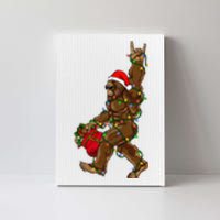 Santa Bigfoot Christmas Lights Rock Funny Sasquatch Believe Canvas