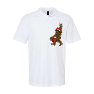 Santa Bigfoot Christmas Lights Rock Funny Sasquatch Believe Softstyle Adult Sport Polo