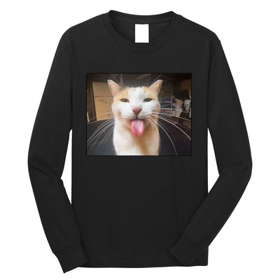 Silly Bleh Cat Meme Long Sleeve Shirt