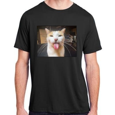 Silly Bleh Cat Meme Adult ChromaSoft Performance T-Shirt