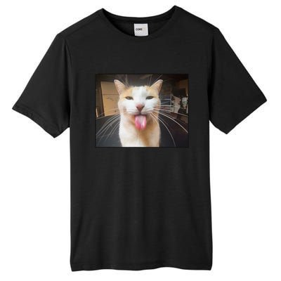 Silly Bleh Cat Meme Tall Fusion ChromaSoft Performance T-Shirt