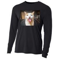 Silly Bleh Cat Meme Cooling Performance Long Sleeve Crew