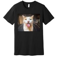 Silly Bleh Cat Meme Premium T-Shirt