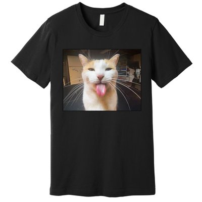 Silly Bleh Cat Meme Premium T-Shirt