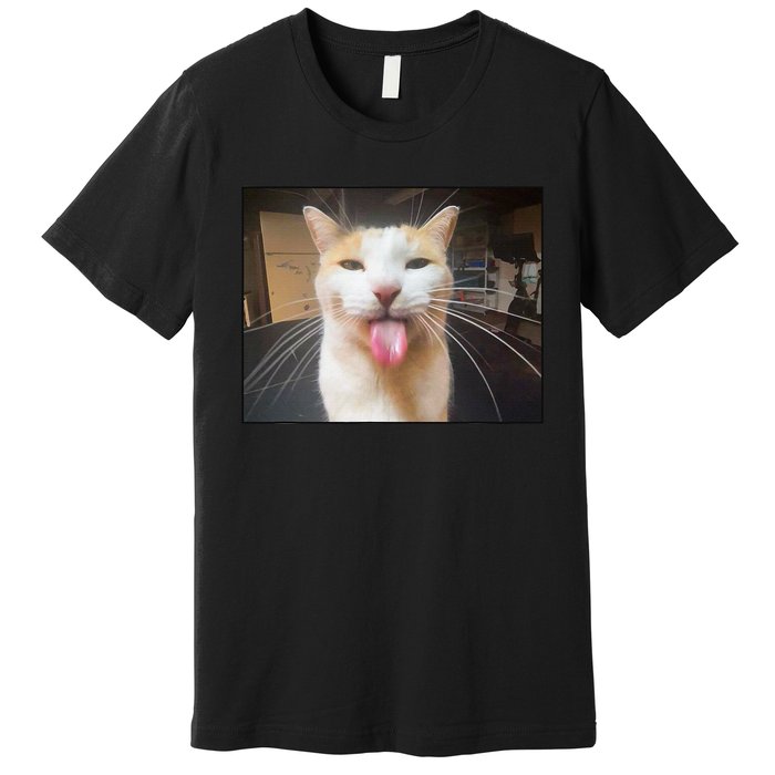 Silly Bleh Cat Meme Premium T-Shirt