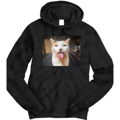 Silly Bleh Cat Meme Tie Dye Hoodie