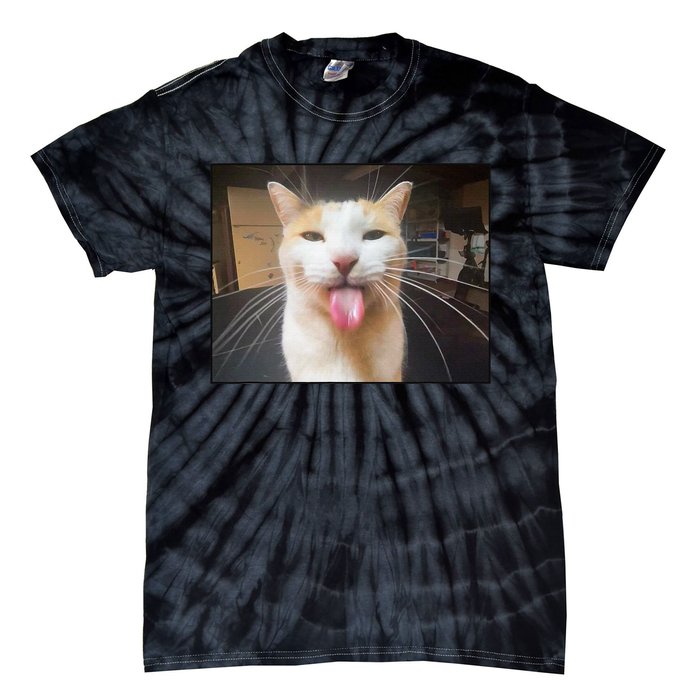 Silly Bleh Cat Meme Tie-Dye T-Shirt